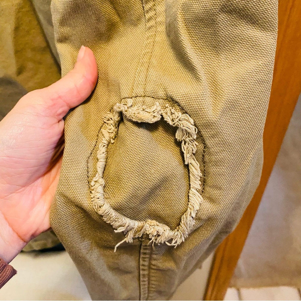 FOSSIL Distressed Tan Cotton Oversized Blazer - Picture 7 of 7